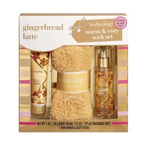 Bodycology Gingerbread Latte Warm and Cozy Sock Set, 3 Pieces